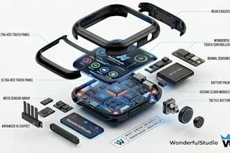 design smart home iot device, product design, 3d cad model, pcb concept design