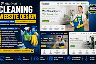 build a commercial cleaning website, wordpress house cleaning office website