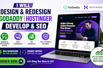 design godaddy hostinger website redesign godaddy website develop godaddy SEO