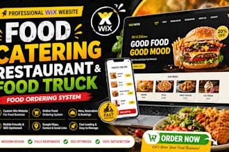 wix food catering, restaurant, food truck, food ordering system catering website