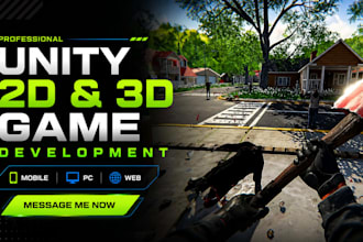 create unity 2d, unity 3d game design, unity game development, unity developer
