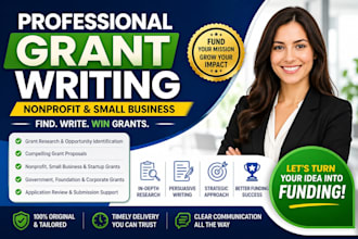 do  grant writing, small business nonprofit grant writing, apply for grants
