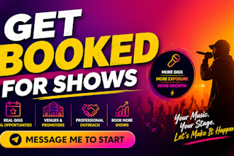 secure live show bookings, gigs and performance opportunities for artists