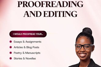 proofread and edit your poetry, articles, or short stories