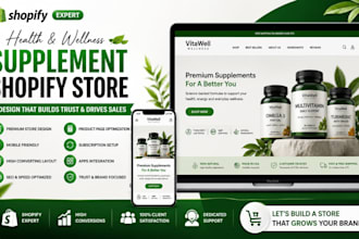 design health and wellness supplement shopify store health supplement website