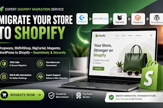 migrate shopware shift4shop bigcartel magento wordpress website to shopify store