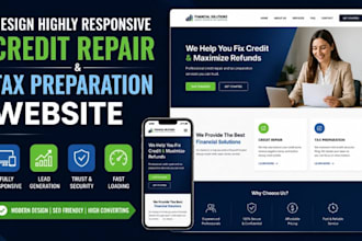design highly responsive credit repair website tax preparation website