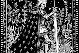 make a medieval woodcut style illustration