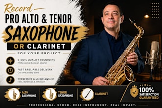 record pro alto and tenor saxophone or clarinet for your project