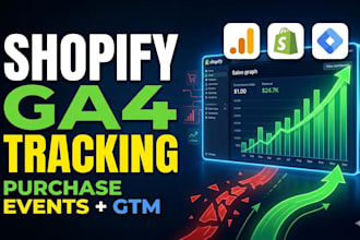 setup shopify ga4 ecommerce tracking purchase events and GTM