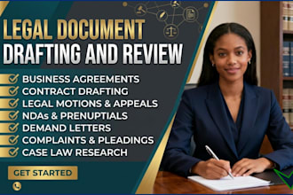 do legal drafting, contract review, nda, agreement drafting and legal writing
