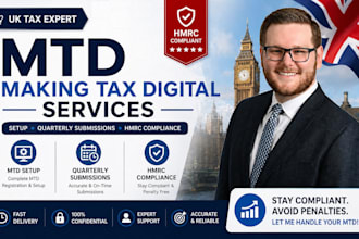 set up mtd, handle quarterly submissions and ensure hmrc compliance in the UK