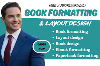 do book formatting, layout design, and paperback formatting