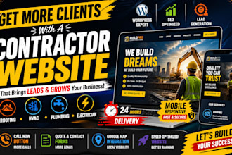 design a construction or contractor website on wordpress with leads and SEO