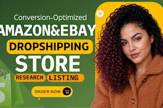 setup amazon, ebay dropshipping store, product research, listing and automation
