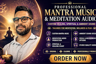 produce mantra music, meditation mantra, spiritual chant, healing mantra audio