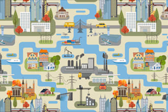 create custom city vector map, editable location and road svg ai map