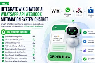 integrate wix chatbot ai whatsapp API webhook automation system chatbot input