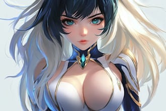 draw anime illustration with action pose and effects