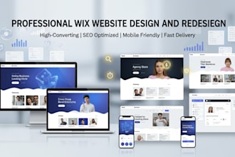 design wix website, seo optimization, ecommerce store, and landing page
