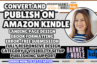 convert and publish ebook on kindle, apple books, kobo, barnes, noble and more