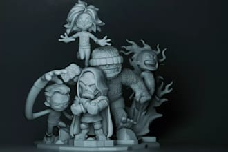 design 3d character modeling for 3d printing, 3d sculpting, gmod, game, vrchat