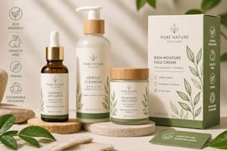 design eco friendly packaging and product label for skincare and cosmetic brands