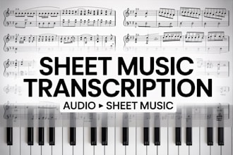 transcribe audio, songs or youtube music into accurate sheet music and notation