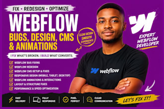 fix webflow bug redesign webflow design webflow cms webflow website animation