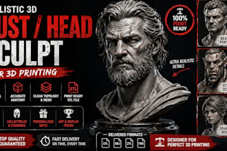 sculpt 3d bust 3d head model 3d printing