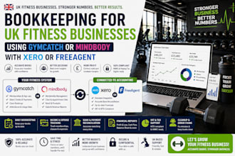 do bookkeeping for UK fitness businesses using gymcatch or mindbody, xero freeag