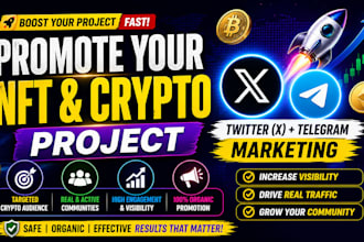 promote nft web3 crypto marketing twitter telegram x marketing promotion organic