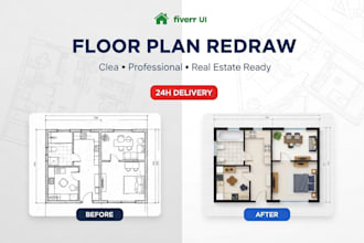 redraw floor plan for real estate agents, site plan