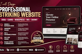 design a professional strikingly website duda carrd wordpress wix showit website