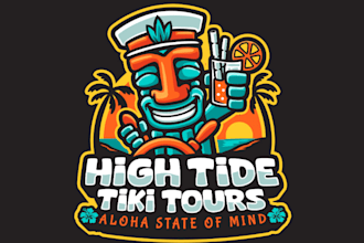 create awesome unique tiki ber mascot logo design with company