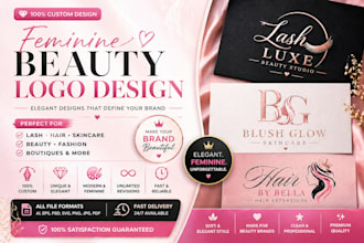 do feminine beauty logo for your lash, hair , skincare brand