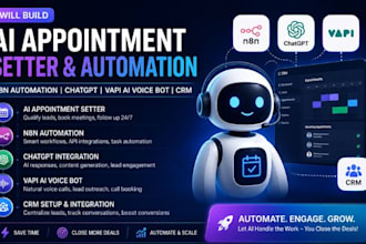 build ai appointment setter, n8n automation, chatgpt, vapi ai voice bot and CRM
