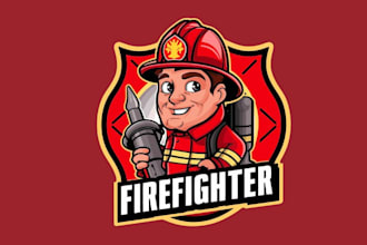 draw high quality firefighter logo with satisfaction guarantee