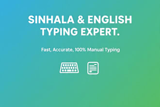 do fast and accurate sinhala english typing and data entry