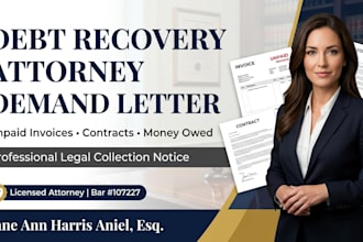 be your USA attorney for debt recovery and breach of contract letters