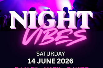 design eye catching music event party club or festival flayer