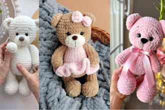 create handmade soft custom plush toy stuffed animals crochet kawaii plushie