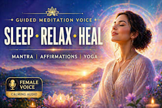 chant mantra, guided meditation, affirmation, yoga, sleeping, relaxing music