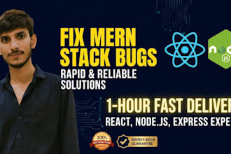 fix react bugs or express API errors in 1 hour