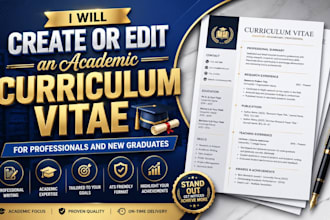 professionally create or edit an academic CV for graduates