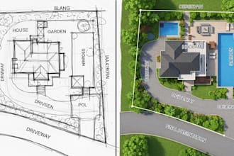 render site plan, plat map, campground map, subdivision design in 24h