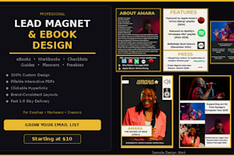 design pdf lead magnet, ebook, workbook, checklist and freebie