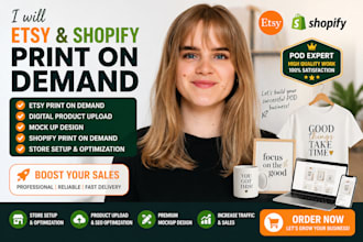 build an automated etsy shopify pod store in trending low competition niches