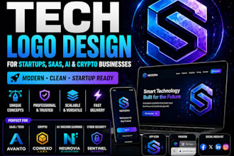 design modern tech startup saas crypto ai logo and branding