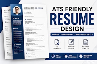 design modern ats resume, CV template and professional resume